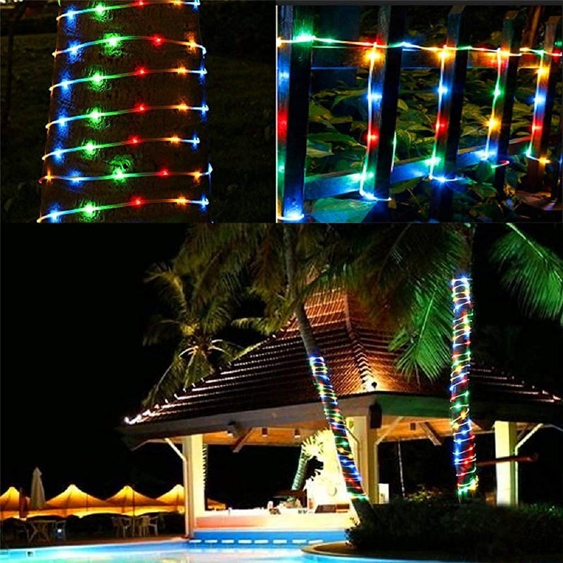Honche Solar Rope Light 33FT 100L IP65 Weatherproof Outdoor LED Copper Fairy String Tube Lights for Party Garden Porch Yard Home Wedding Vacation Daily Holiday Decoration Lighting(Multi Color) - Image 2